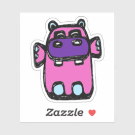 Custom-Cut Vinyl Sticker - Henrietta Hippo
