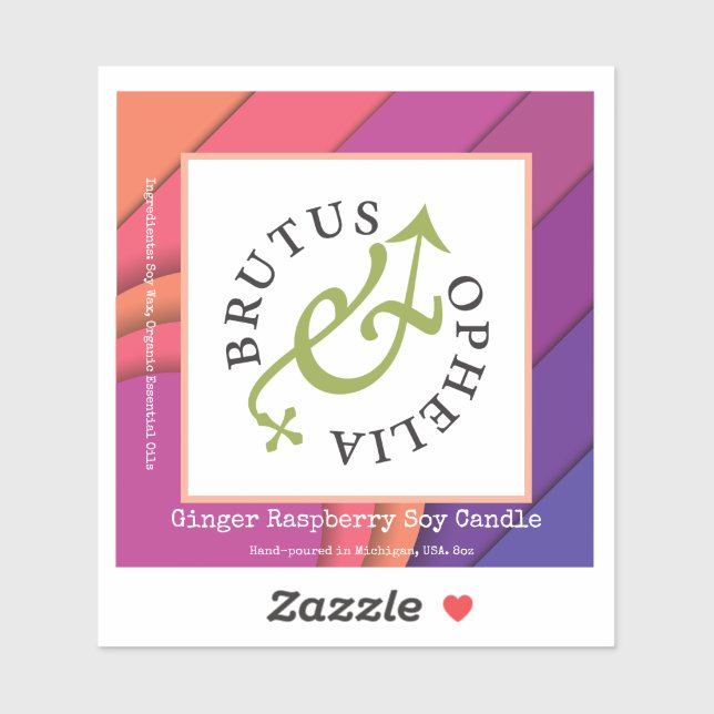 Custom-Cut Vinyl Sticker Product Label Watercolor (Blatt)