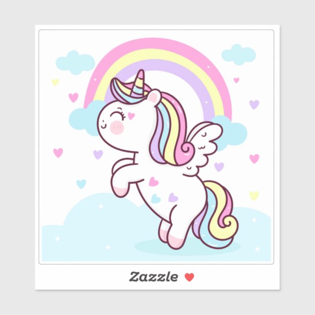 CUSTOM CUT VINYL STICKER : UNICORN (Blatt)
