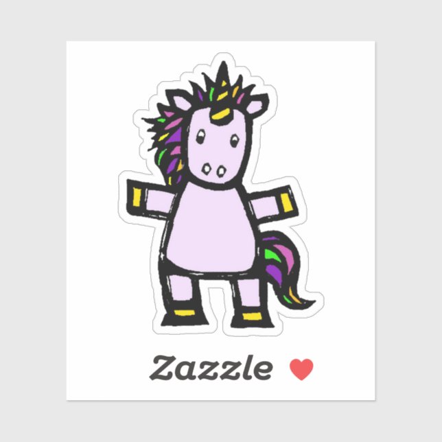 Custom-Cut Vinyl Sticker - Uri Unicorn (Feuille)