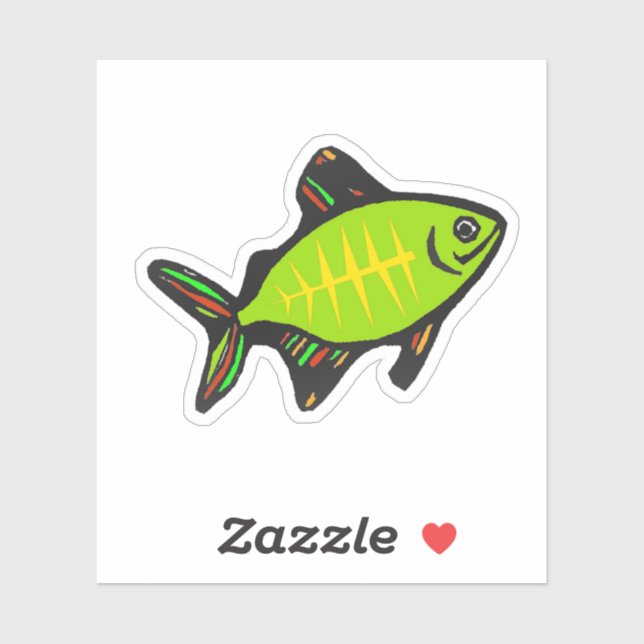 Custom-Cut Vinyl Sticker - Xavier X-ray Fish (Feuille)