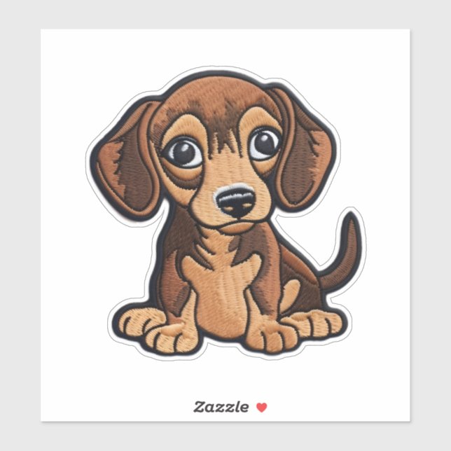 CUSTOM CUT Weiner Dog Digital Patch Aufkleber (Blatt)