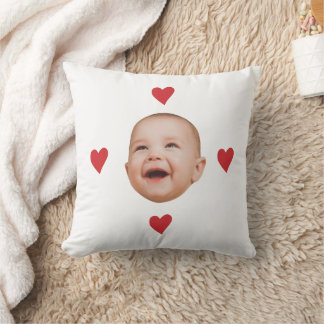 Custom Cute Baby Face One Photo Kissen