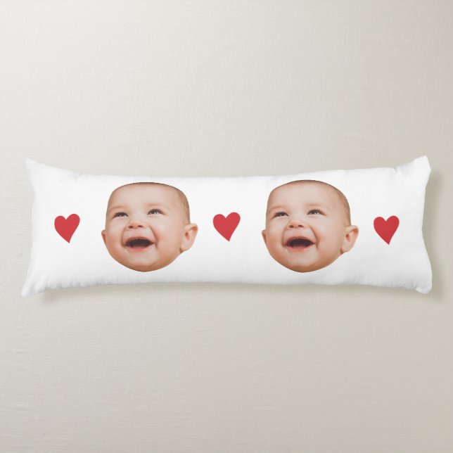 Custom Cute Baby Face One Photo Seitenschläferkissen (Vorderseite)