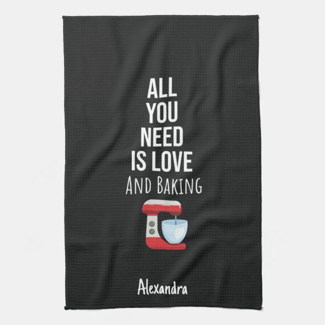 Custom Cute Baking Lover Gifts Baker Personalized Geschirrtuch (Vertikal)