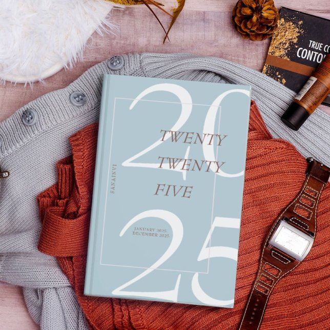 Custom Cute Blue Minimal 2025 Calendar  Planner (Créateur téléchargé)