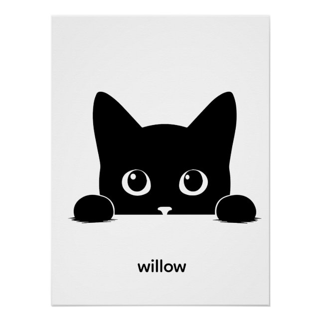 Custom Cute Cat Pet Name Poster (Vorderseite)