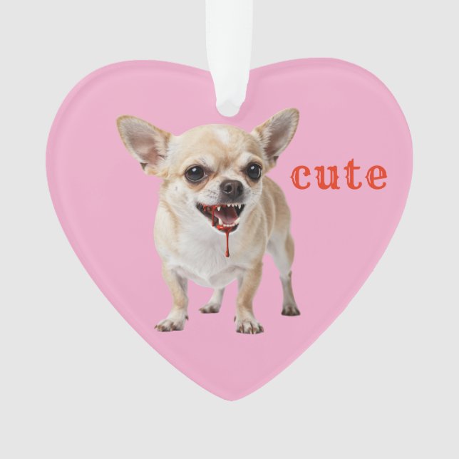 Custom Cute Chihuahua Aggro Nasty Vicious Ornament (Vorderseite)