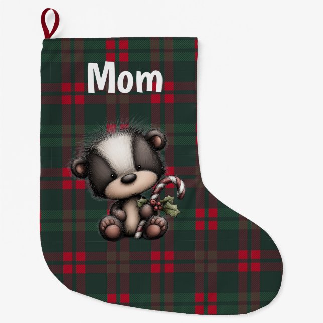 Custom cute cub Christmas  Großer Weihnachtsstrumpf (Vorderseite)