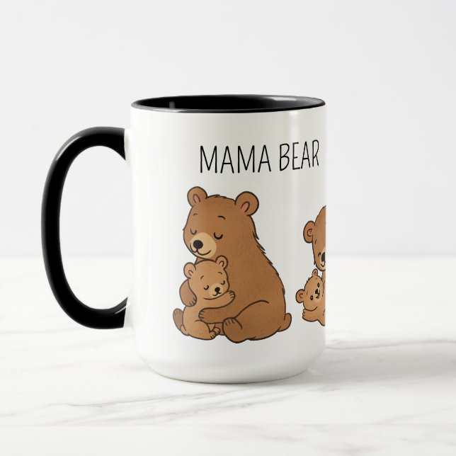 Custom Cute Hand Drawn Mama Bear Baby Bear Coffee  Tasse (Links)