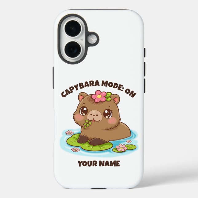 Custom Cute Kawaii Capybara Mode iPhone Case (Rückseite)