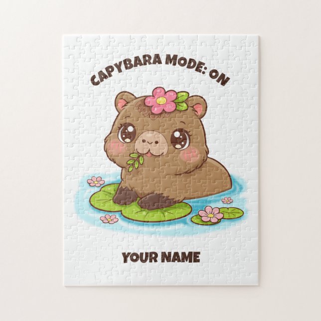 Custom Cute Kawaii Capybara Mode Jigsaw Puzzle (Vertikal)