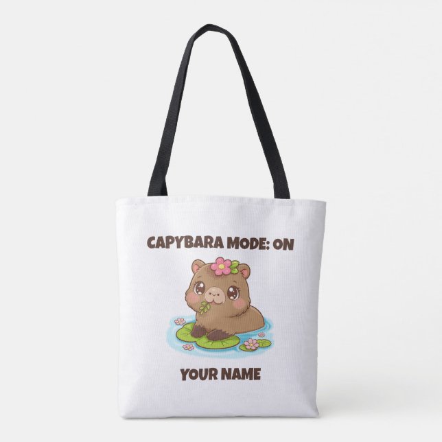 Custom Cute Kawaii Capybara Mode Tasche (Rückseite)