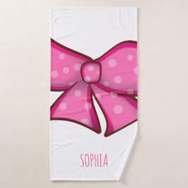 Custom Cute Pink Bow Coquette Girls  Badehandtuch