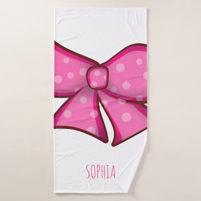 Custom Cute Pink Bow Coquette Girls  Badehandtuch (Badehandtuch)