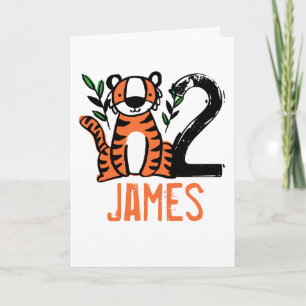 Custom Cute Tiger Birthday Karte
