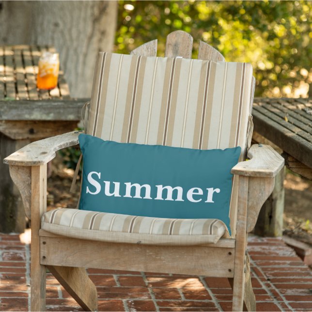 Custom cute vibrant summer background Blue Kissen Für Draußen (Stuhl )
