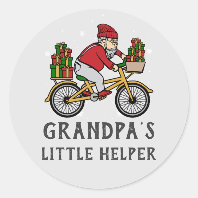 Custom Cyclist Christmas Matching Family Runder Aufkleber (Vorderseite)
