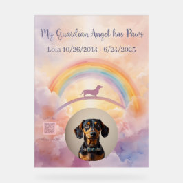 Custom Dachshund Rainbow Bridge Acrylic Sign