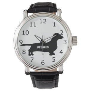 CUSTOM Dackel Hund Silhouette Armbanduhr
