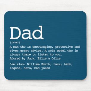 Custom Dad Definition Father's Day Blue Mousepad