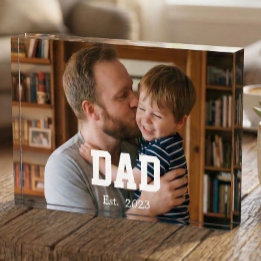 Custom Dad Established Modern Bold Text Fotoblock
