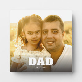 Custom Dad Established Modern Bold Text Photo Fotoplatte