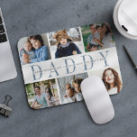 Custom Daddy Foto Collage & Kids Names Mousepad<br><div class="desc">Erstellen Sie mit diesem Collage Mousepad für den besten Papa aller Zeiten ein cooles Geschenk. Verwenden Sie die Vorlagen, um 6 Fotos hinzuzufügen, und personalisieren Sie mit den Namen seiner Kinder oder eine benutzerdefinierte Nachricht in der Mitte, überlagert auf "DADDY" in weich blauen Schriften. Ein phantastisches Geschenk für den Vatertag!...</div>
