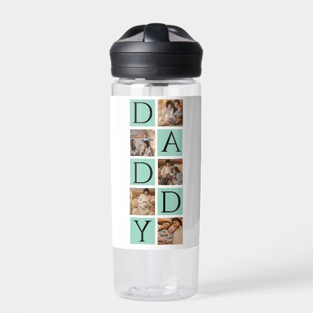 Custom Daddy Foto Collage Water Flasche (Vorderseite)