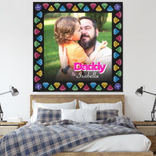 Custom Daddy & Me Foto Keepake - Personalisiert Leinwanddruck