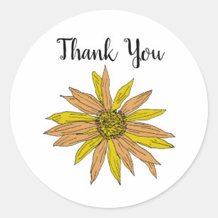 Custom Daisy Blume Malerei Vielen Dank Runder Aufkleber