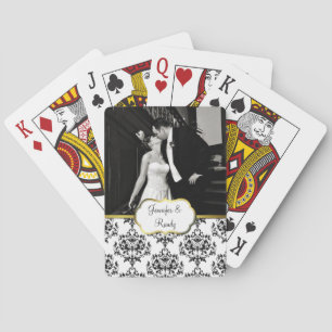 Custom Damask Wedding Foto Karten spielen Spielkarten