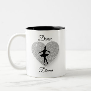 Custom Dance ,Dance Sparkle Herz Sparkling Sliver Zweifarbige Tasse