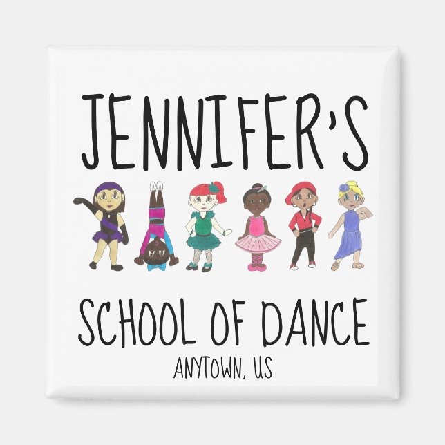 Custom Dance Studio School Lehrer Erwägung Ballet Magnet (Vorne)