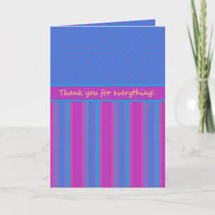 Custom Danke Card: Magenta und Blue Patterns