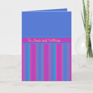 Custom Danke Card: Magenta und Blue Patterns