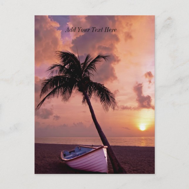 Custom Dark Beach Sunset Postkarte (Vorderseite)