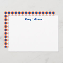 Custom Dark Blue Orange Maroon Retro Name Mitteilungskarte