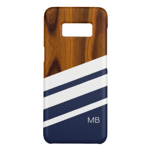 Custom Dark Blue Streifen Holz Grain Muster Case-Mate Samsung Galaxy S8 Hülle
