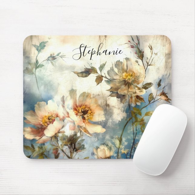 Custom Dark Floral Ethereal Mousepad (Mit Mouse)