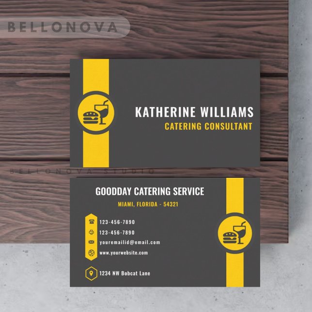 Custom Dark Gray Black Yellow Transportation Visitenkarte (Custom Dark Grey Black Yellow Transportation Business Card)