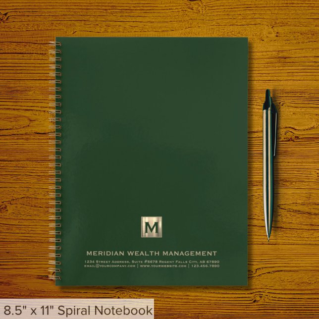 Custom Dark Green Gold Monogram Notebook Notizbuch (Von Creator hochgeladen)