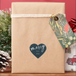 Custom Dark Green White 'Merry' Christmas/Holiday Herz-Aufkleber<br><div class="desc">Ein herzförmiger Weihnachts-/Feiertagsticker oder Umschlag Aufkleber mit einem handgeschriebenen Sprichwort "merry". Die Erholung des Textes ist vollständig editierbar. Erhältlich in anderen Farben und Aufklebern Formen in meinem Geschäft.</div>