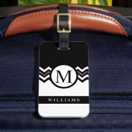 Custom Dark Lila Blue Yellow Zickzack Pattern Gepäckanhänger