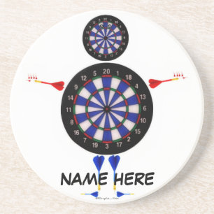 Custom Dart Board Man Fun Sandstein Untersetzer