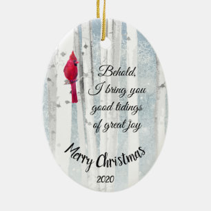 Custom Dated Christmas Luke 2:10 Great Joy Keramikornament