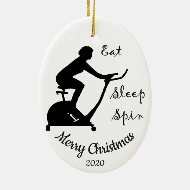 Custom Dated Christmas Spinning class, Zyklus Keramikornament (Hinten)