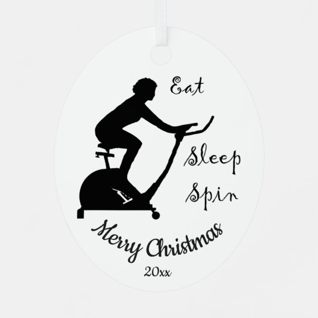 Custom Dated Christmas Spinning class, Zyklus Ornament Aus Metall (Rückseite)