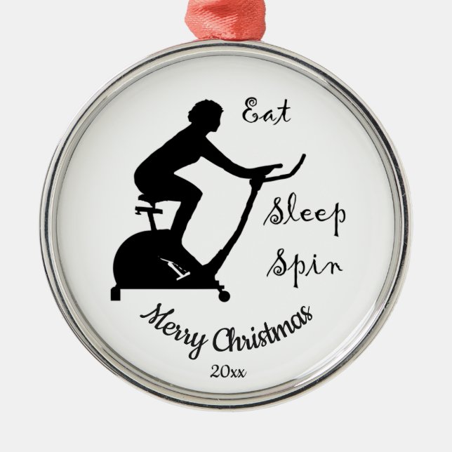 Custom Dated Christmas Spinning class, Zyklus Ornament Aus Metall (Vorne)