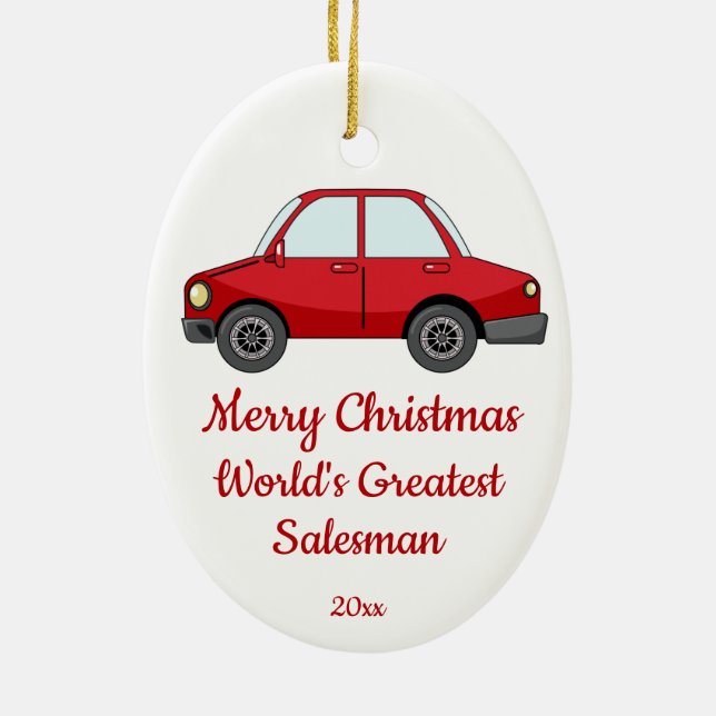 Custom Dated Christmas World's größter Verkäufer Keramik Ornament (Hinten)